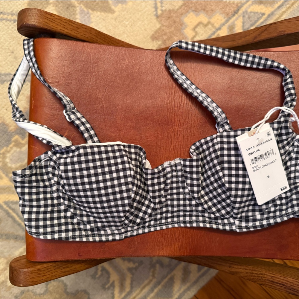 BALCONETTE BIKINI TOP | BLACK GINGHAM007 - BLACK GINGHAM007 / GOOD AMERICAN MED